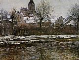 Claude Monet Church at Vetheuil Snow painting